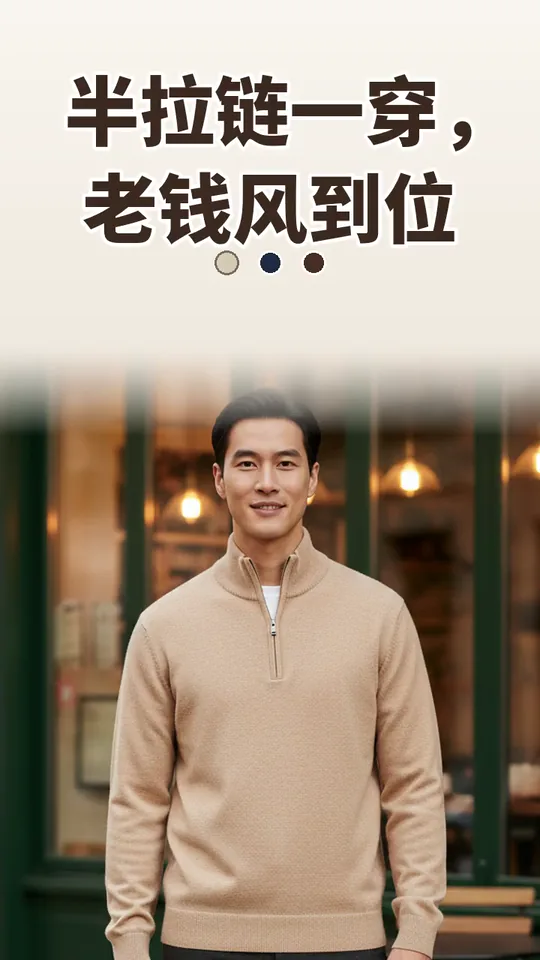 Half-zip knit video cover